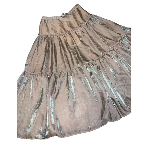 REFORMATION Adriana Midi Skirt NWT SIZE 8 CHAMPAGNE - Picture 6 of 9